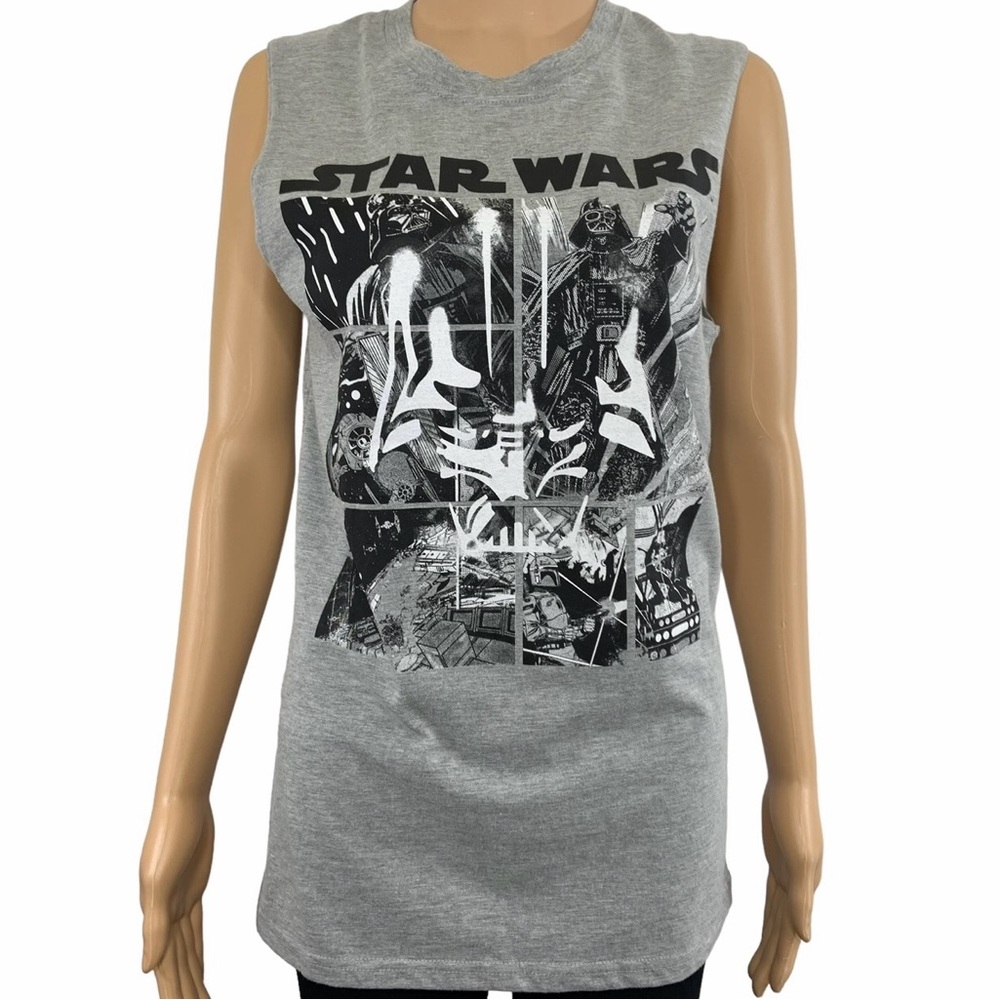 womens star wars tank top Small Gray Sleeveless